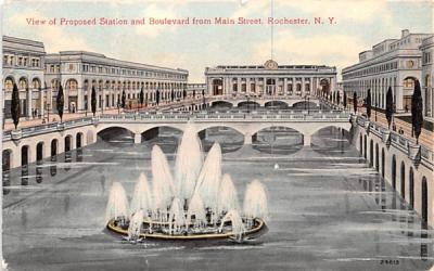 Proposed Station & Boulevard Rochester, New York Postcard