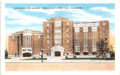 Masonic Temple Rochester, New York Postcard