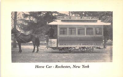 Horse Car Rochester, New York Postcard