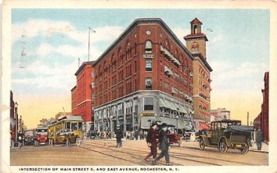 Intersection of Main Street Rochester, New York Postcard