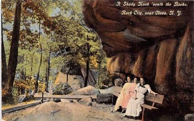 Shady Nook 'neath the Rocks Rock City, New York Postcard