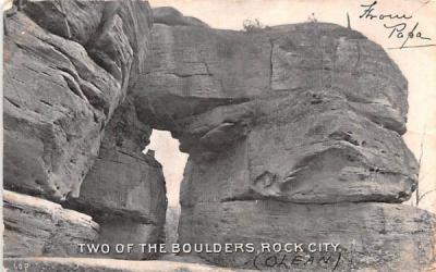 Two of the Boulders Rock City, New York Postcard