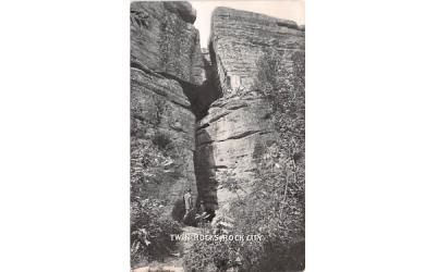 Twin Rocks Rock City, New York Postcard