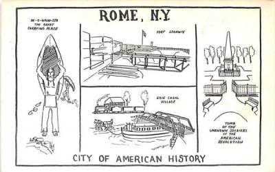 City of American History Rome, New York Postcard