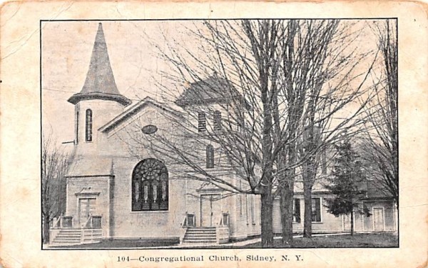 Congregational Church Sidney, New York Postcard