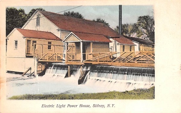 Electric Light Power House Sidney, New York Postcard