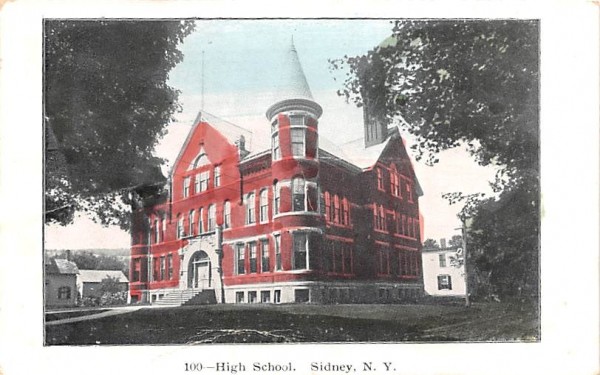 High School Sidney, New York Postcard