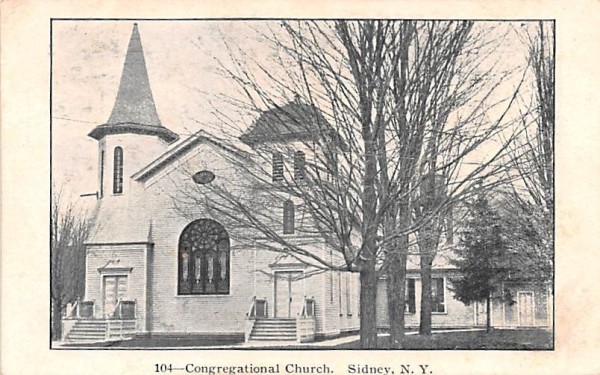 Congregational Church Sidney, New York Postcard