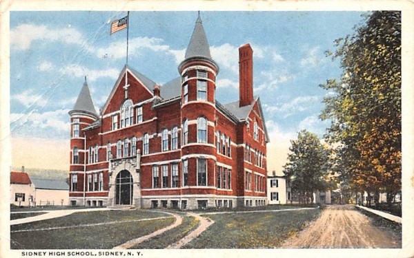 Sidney High School New York Postcard