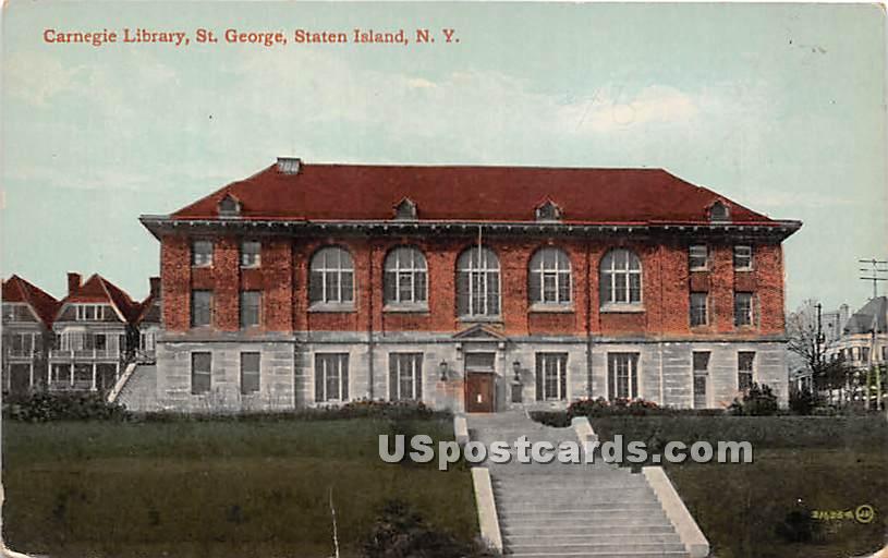 Carnegie Library - St George, New York NY Postcard