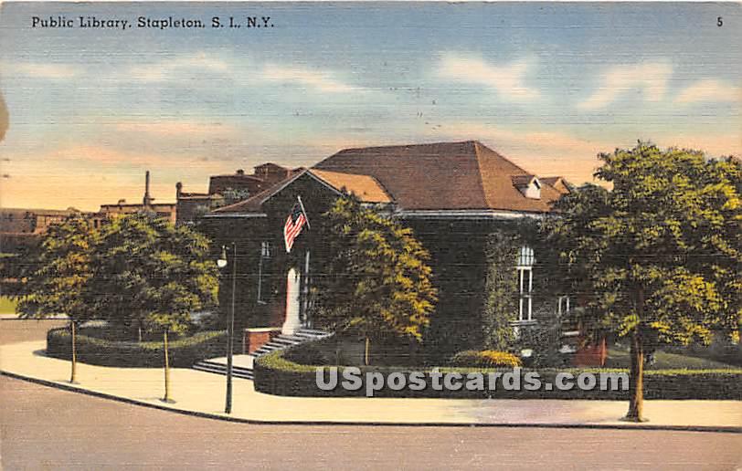 Public Library - Stapleton, New York NY Postcard