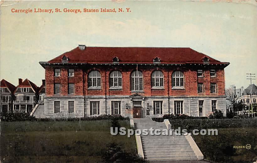 Carnegie Library - St George, New York NY Postcard