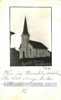 Baptist Church - Sanborn, New York NY Postcard