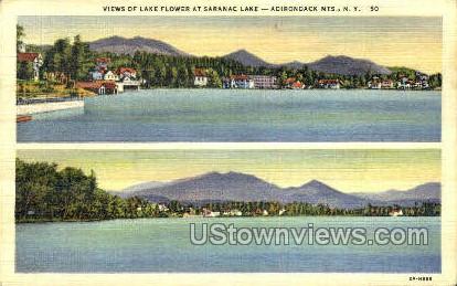 Lake Flower - Saranac Lake, New York NY Postcard