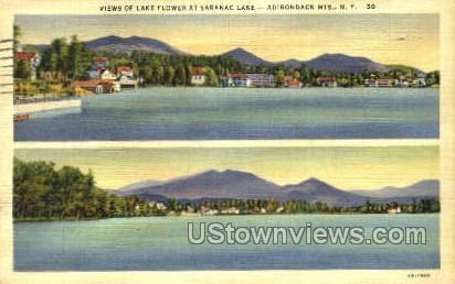 Lake Flower - Saranac Lake, New York NY Postcard