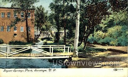 Geyser Springs Park - Saratoga Springs, New York NY Postcard