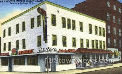 Paramount Pete's Restaurant - Saratoga Springs, New York NY Postcard