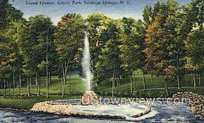 Island Spouter, Geyser Park - Saratoga Springs, New York NY Postcard