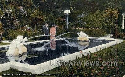 Italian Gardens, City Park - Saratoga Springs, New York NY Postcard