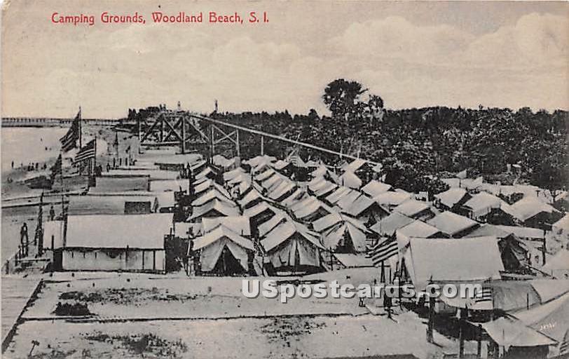 Camping Grounds, Woodland Beach - Staten Island, New York NY Postcard