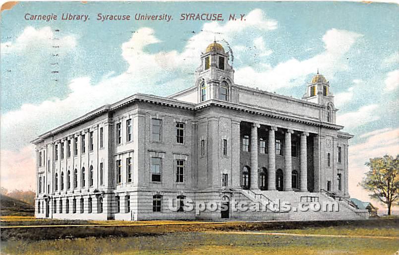 Carnegie Library, Syracuse Library - New York NY Postcard