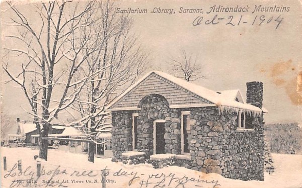 Sanitarium Library Saranac Lake, New York Postcard