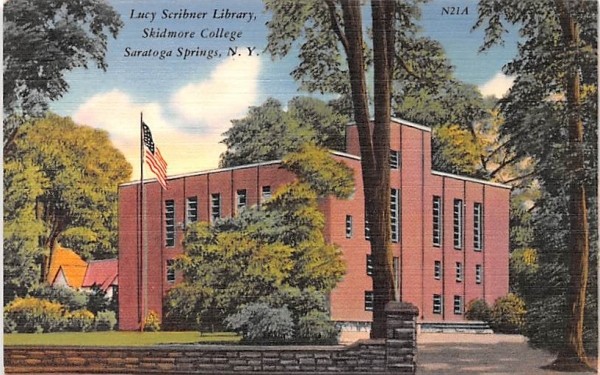 Lucy Scribner Library Saratoga Springs, New York Postcard