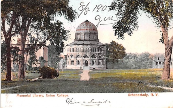Memorial Library Schenectady, New York Postcard
