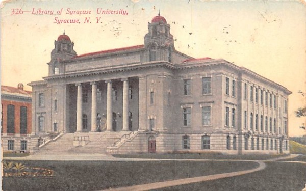Library of Syracuse University New York Postcard
