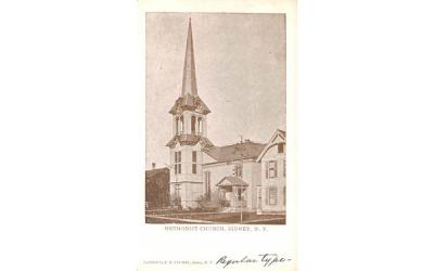Methodist Church Sidney, New York Postcard