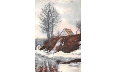 Winter Scene Sidney, New York Postcard