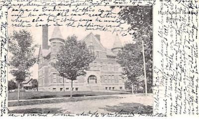 High School Building Sidney, New York Postcard