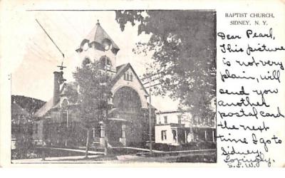 Baptist Church Sidney, New York Postcard