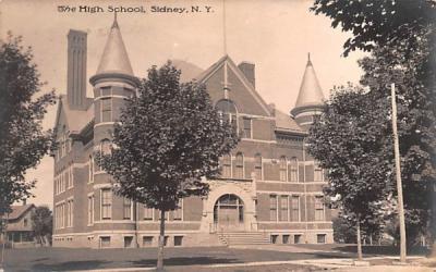 The High School Sidney, New York Postcard