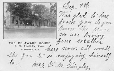 The Delaware House Stamford, New York Postcard