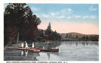 Boat Landing, Churchill Park Stamford, New York Postcard