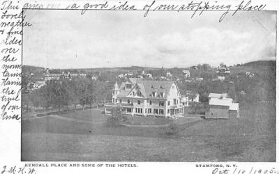 Kendall Place & Some of the Hotels Stamford, New York Postcard