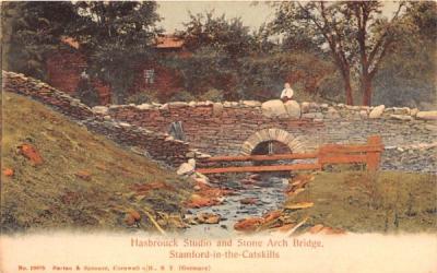 Hasbrouck Studio & Stone Arch Bridge Stamford, New York Postcard