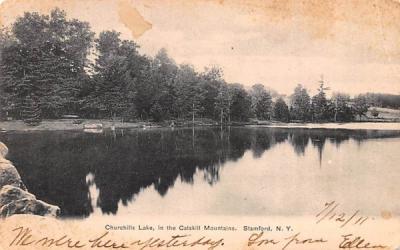 Churchills Lake Stamford, New York Postcard