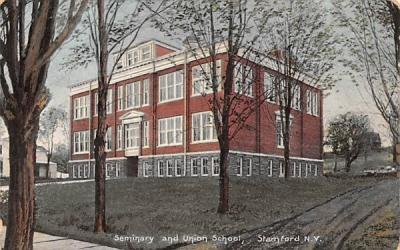 Seminary & Union School Stamford, New York Postcard