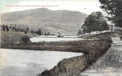 Chain of Lakes in Churchill Park Stamford, New York Postcard