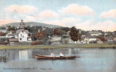Hagers Lake Stamford, New York Postcard