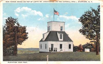 New Tower House on Top of Lofty Mt Utsayantha Stamford, New York Postcard