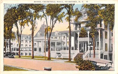 Hotel Churchill Hall Stamford, New York Postcard