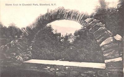 Stone Arch in Churchill Park Stamford, New York Postcard