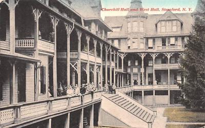 Churchill Hall & West Hall Stamford, New York Postcard