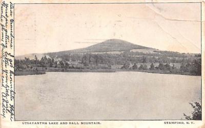 Utsayantha Lake & Ball Mountain Stamford, New York Postcard