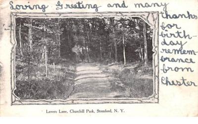 Lover's Lane Stamford, New York Postcard