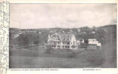 Kendall Place & Some of the Hotels Stamford, New York Postcard