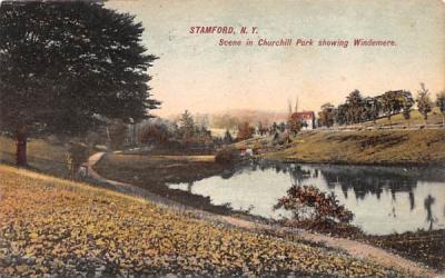 Churchill Park Showing Windemere Stamford, New York Postcard